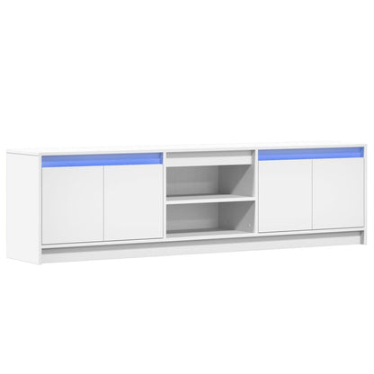 TV-Schrank mit LED-Beleuchtung Weiß 180x34x50 cm Holzwerkstoff