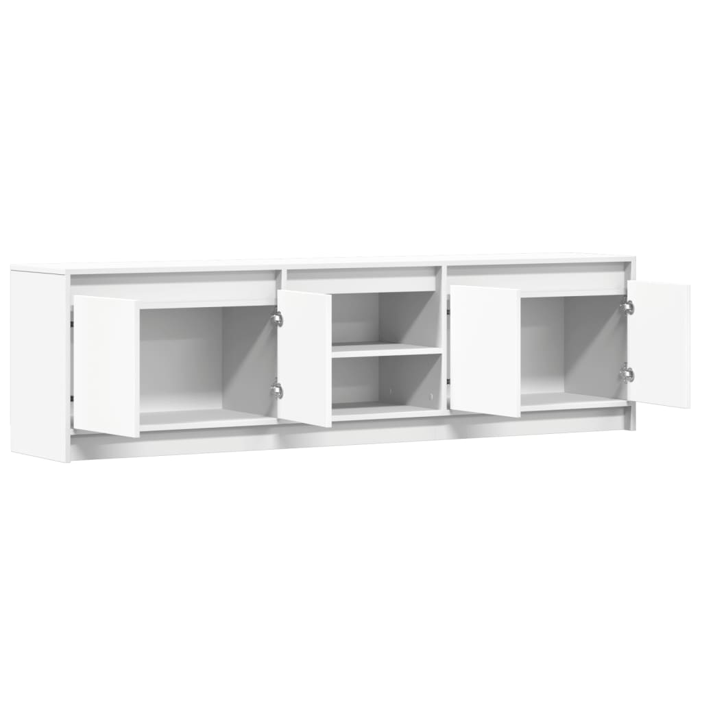 TV-Schrank mit LED-Beleuchtung Weiß 180x34x50 cm Holzwerkstoff