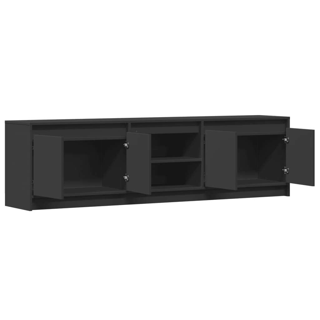 TV-Schrank mit LED-Beleuchtung Schwarz 180x34x50 cm