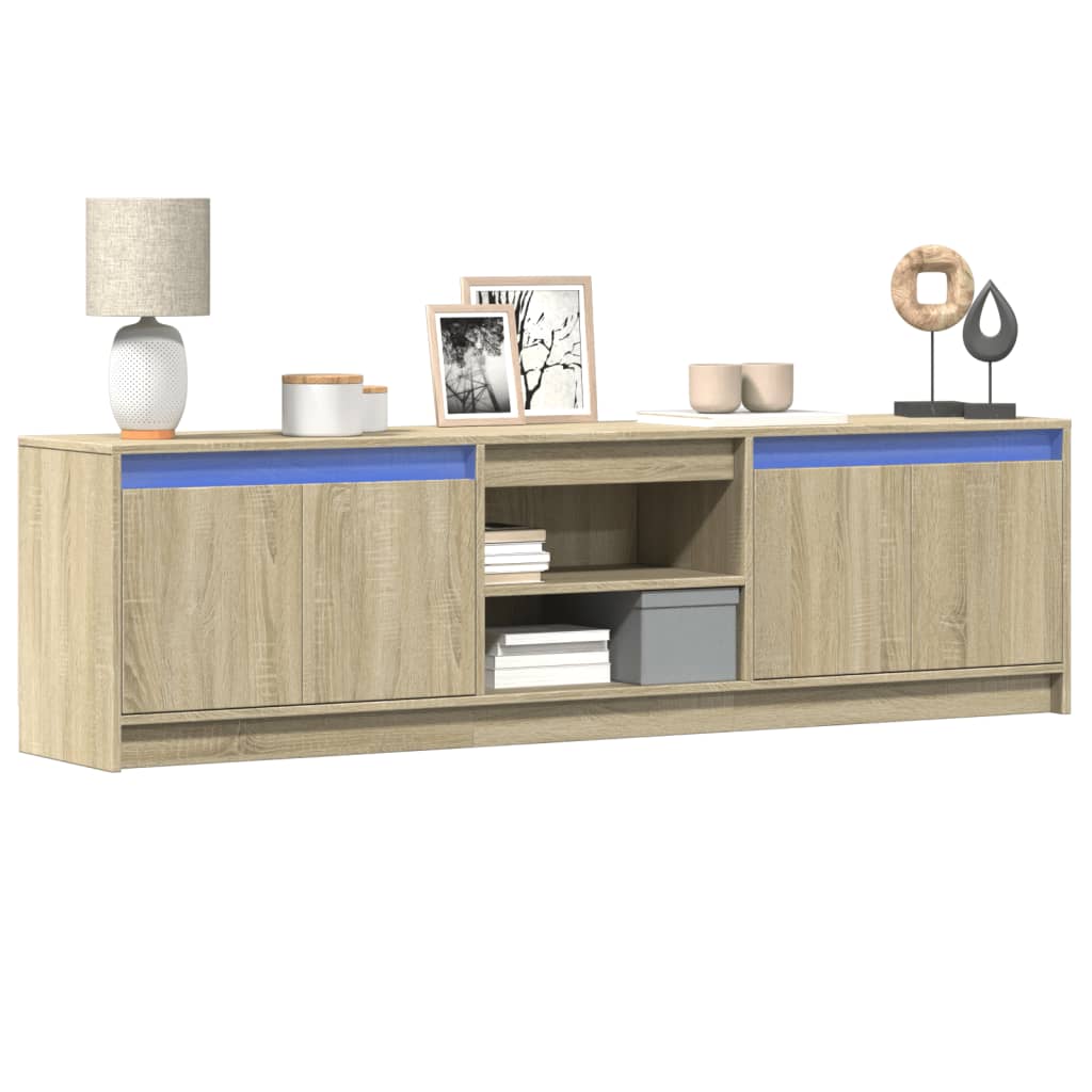 TV-Schrank mit LED-Beleuchtung Sonoma-Eiche 180x34x50 cm