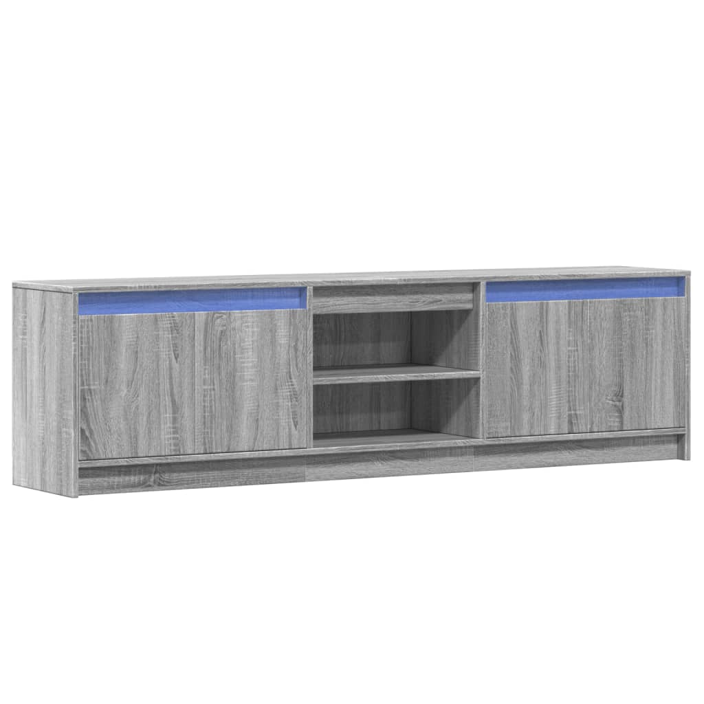 TV-Schrank mit LED-Beleuchtung Grau Sonoma 180x34x50 cm