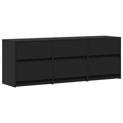 TV-Schrank mit LED-Beleuchtung Schwarz 140x34x50 cm