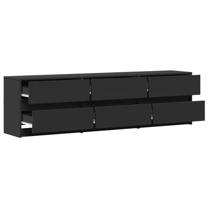 TV-Schrank mit LED-Beleuchtung Schwarz 180x34x50 cm