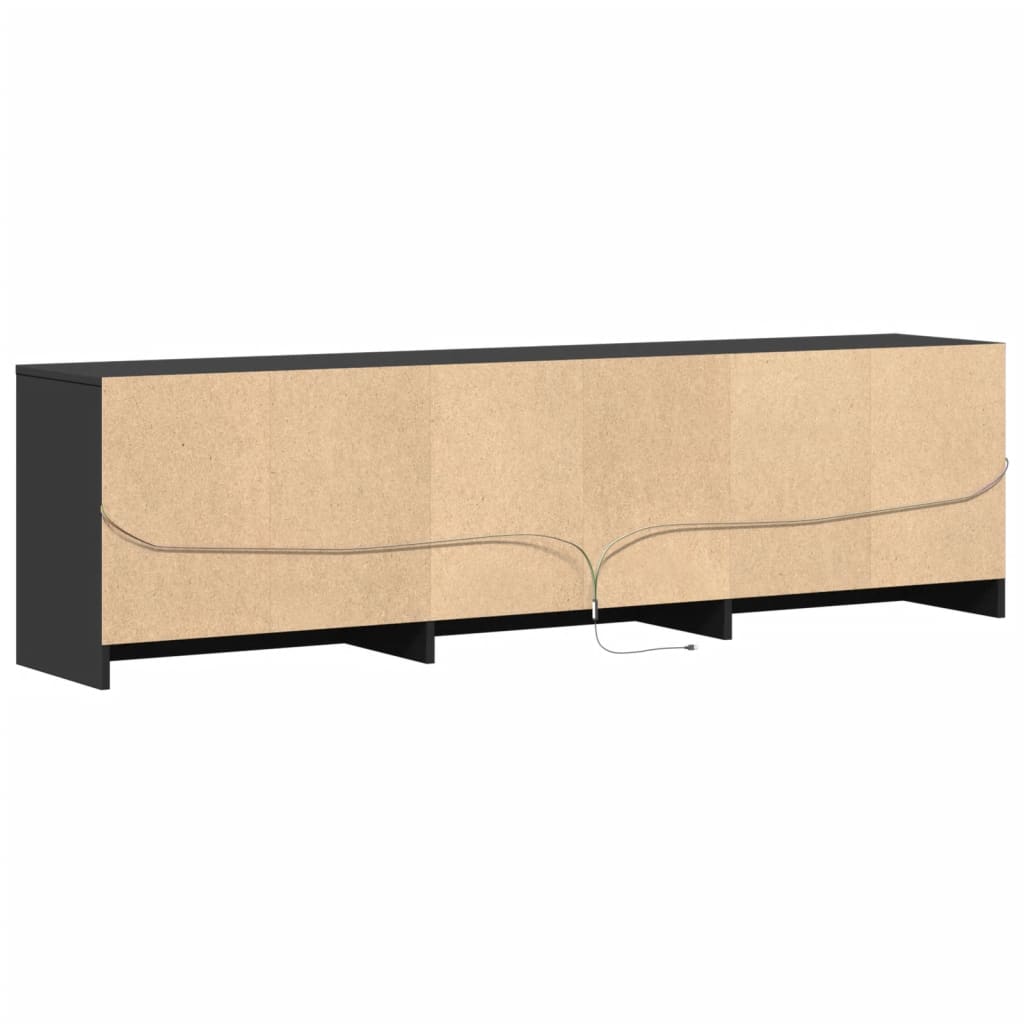 TV-Schrank mit LED-Beleuchtung Schwarz 180x34x50 cm