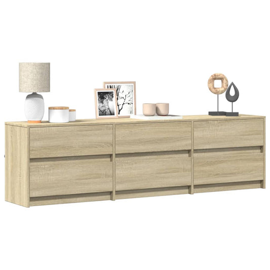 TV-Schrank mit LED-Beleuchtung Sonoma-Eiche 180x34x50 cm