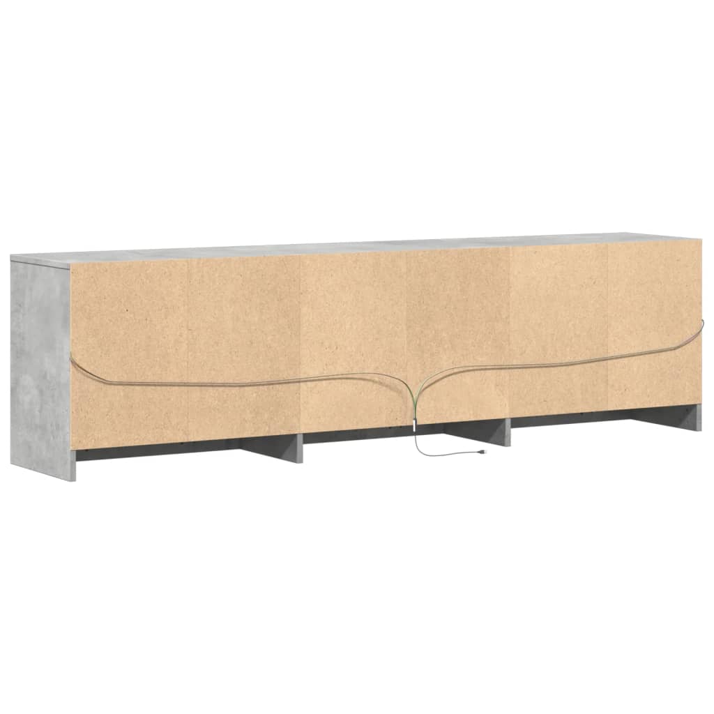 TV-Schrank mit LED-Beleuchtung Betongrau 180x34x50 cm