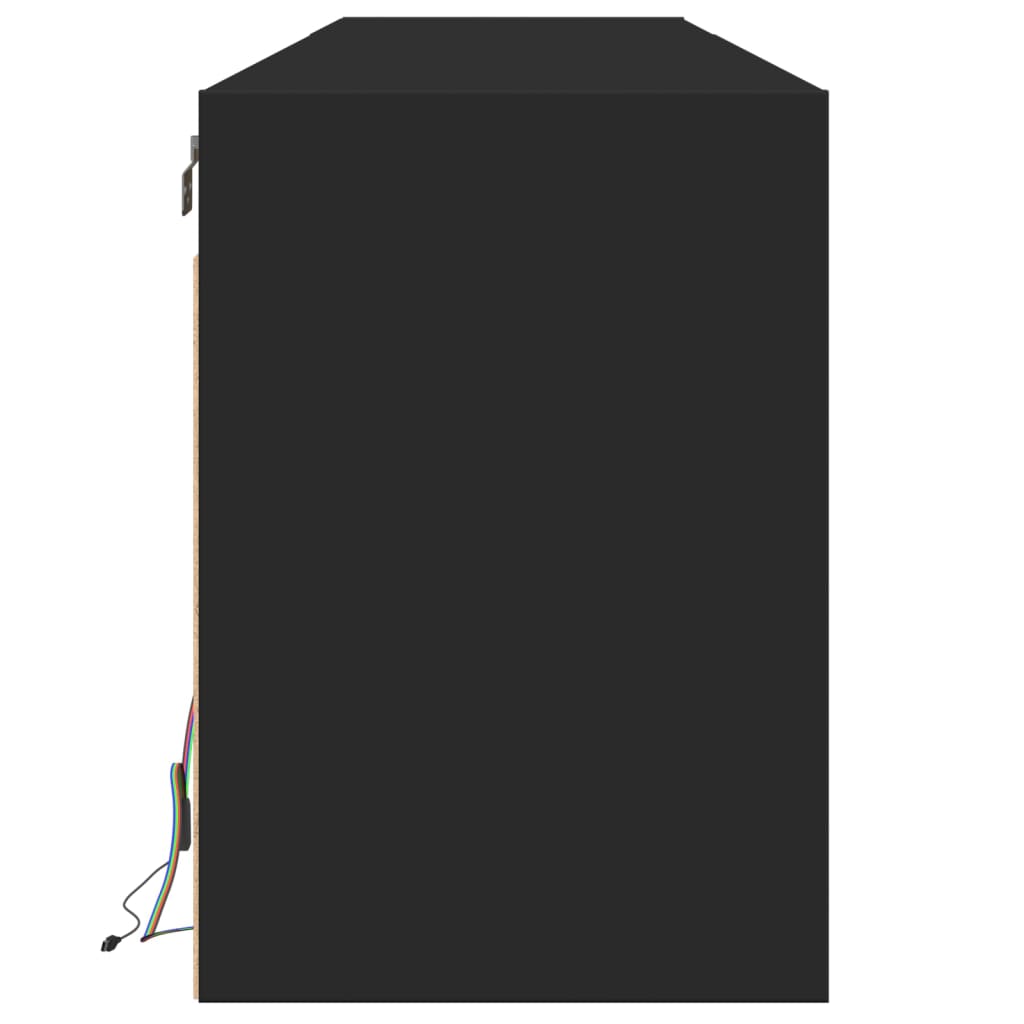 TV-Wandschrank mit LED Schwarz 180x31x45 cm