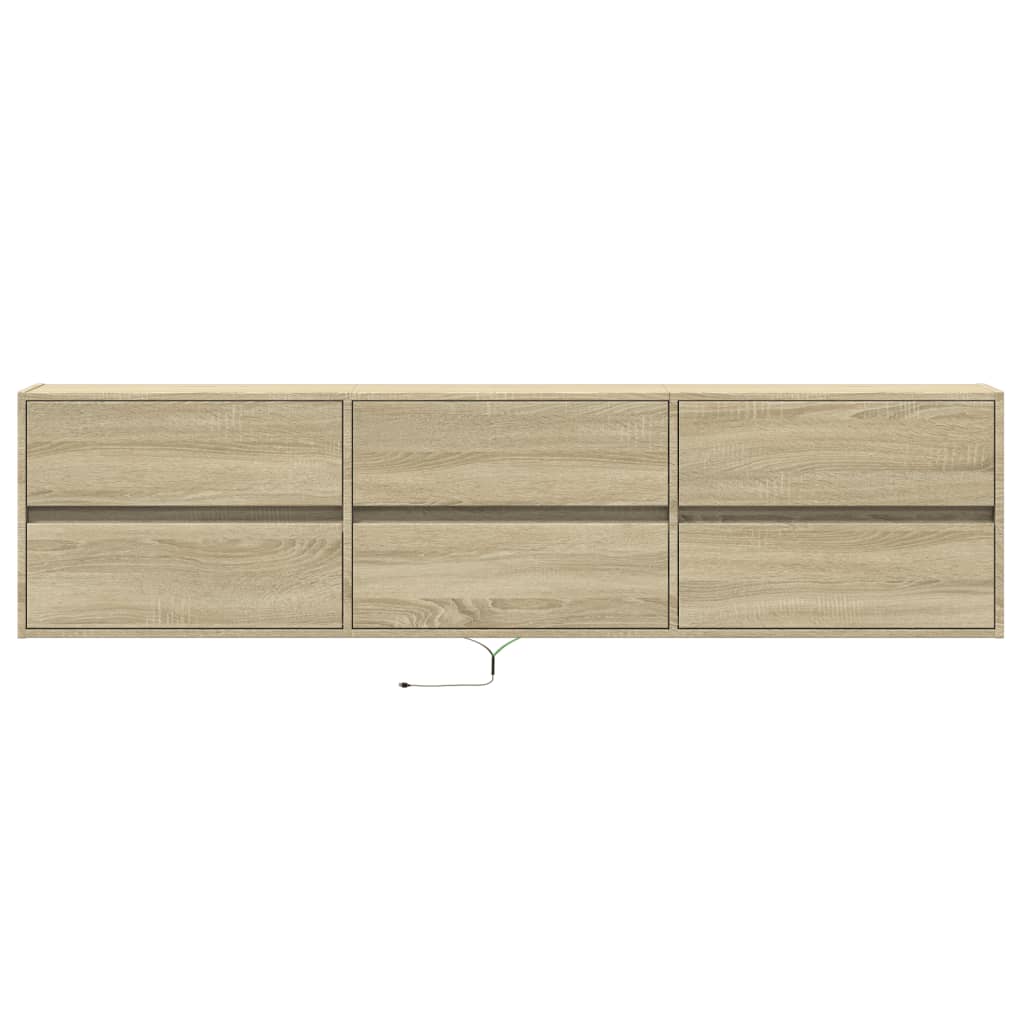 TV-Wandschrank mit LED Sonoma-Eiche 180x31x45 cm