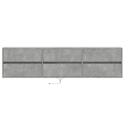 TV-Wandschrank mit LED Betongrau 180x31x45 cm