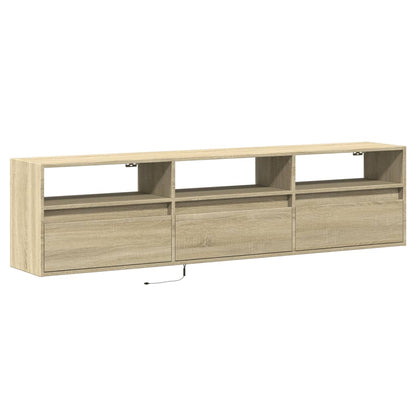 TV-Wandschrank mit LED Sonoma-Eiche 180x31x45 cm