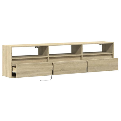 TV-Wandschrank mit LED Sonoma-Eiche 180x31x45 cm