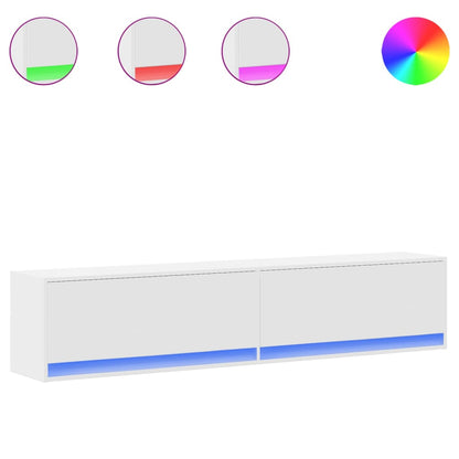 TV-Wandschrank mit LED Weiß 180x31x38 cm