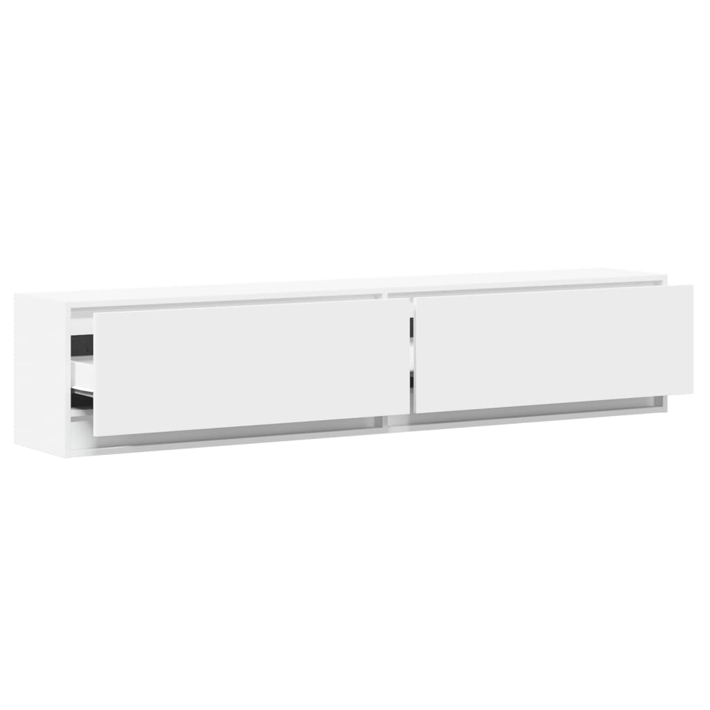 TV-Wandschrank mit LED Weiß 180x31x38 cm