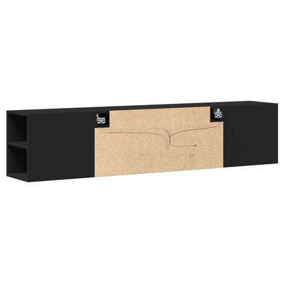 TV-Wandschrank mit LED-Beleuchtung Schwarz 180x31x39,5 cm