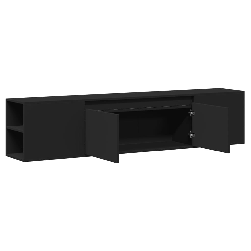 TV-Wandschrank mit LED-Beleuchtung Schwarz 180x31x39,5 cm