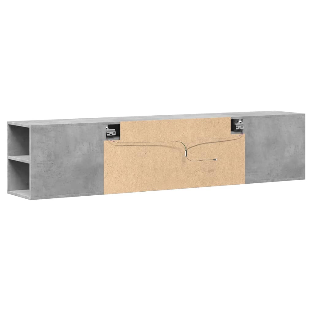 TV-Wandschrank mit LED-Beleuchtung Betongrau 180x31x39,5 cm