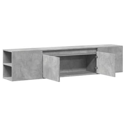 TV-Wandschrank mit LED-Beleuchtung Betongrau 180x31x39,5 cm