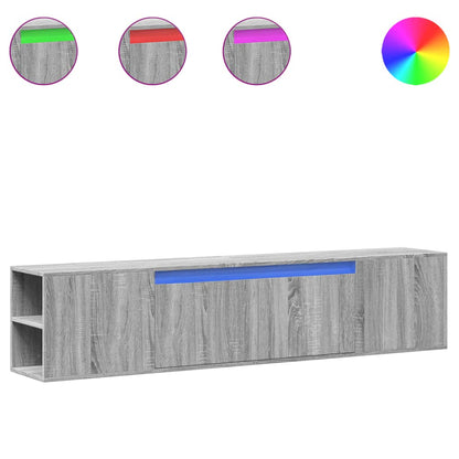 TV-Wandschrank mit LED-Beleuchtung Grau Sonoma 180x31x39,5 cm