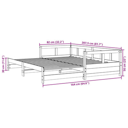 Tagesbett ohne Matratze 80x200 cm Massivholz Kiefer