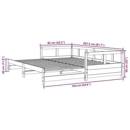 Tagesbett ohne Matratze Wachsbraun 80x200 cm Massivholz Kiefer