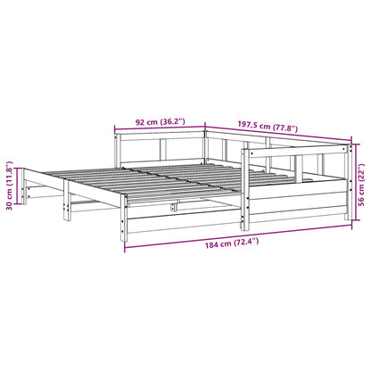 Tagesbett ohne Matratze Wachsbraun 90x190 cm Massivholz Kiefer