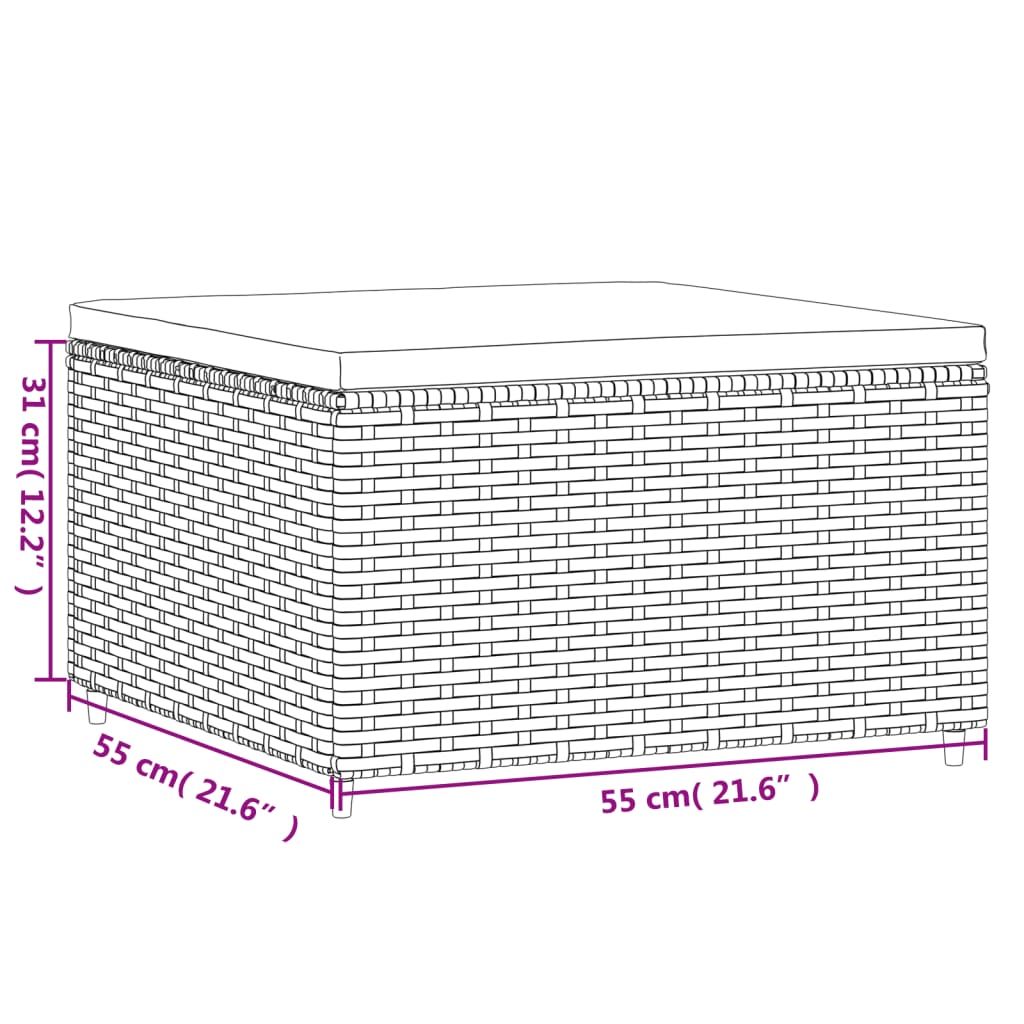 5-tlg. Garten-Lounge-Set mit Kissen Braun Poly Rattan