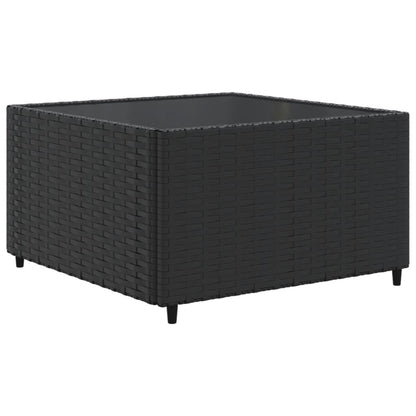 6-tlg. Garten-Lounge-Set mit Kissen Schwarz Poly Rattan