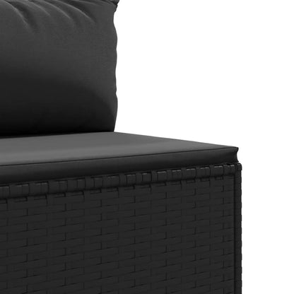 8-tlg. Garten-Lounge-Set mit Kissen Schwarz Poly Rattan