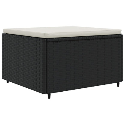 6-tlg. Garten-Lounge-Set mit Kissen Schwarz Poly Rattan