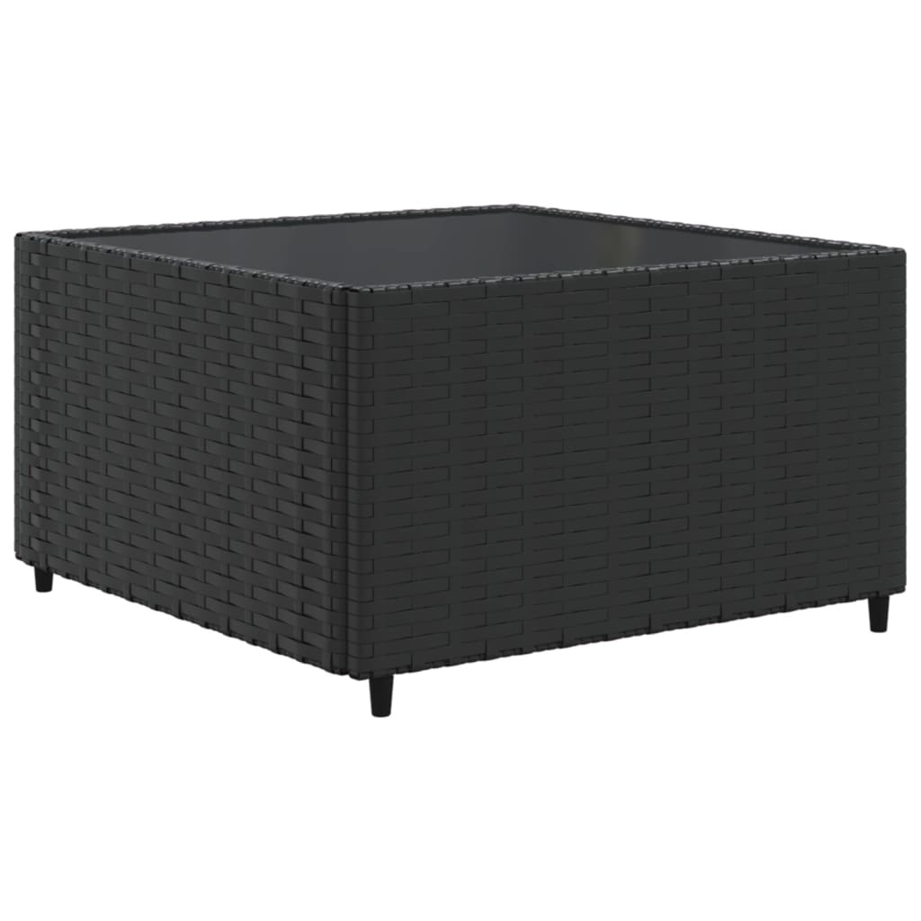 11-tlg. Garten-Lounge-Set mit Kissen Schwarz Poly Rattan