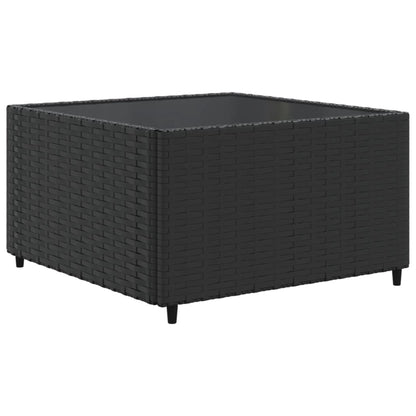 11-tlg. Garten-Sofagarnitur mit Kissen Schwarz Poly Rattan