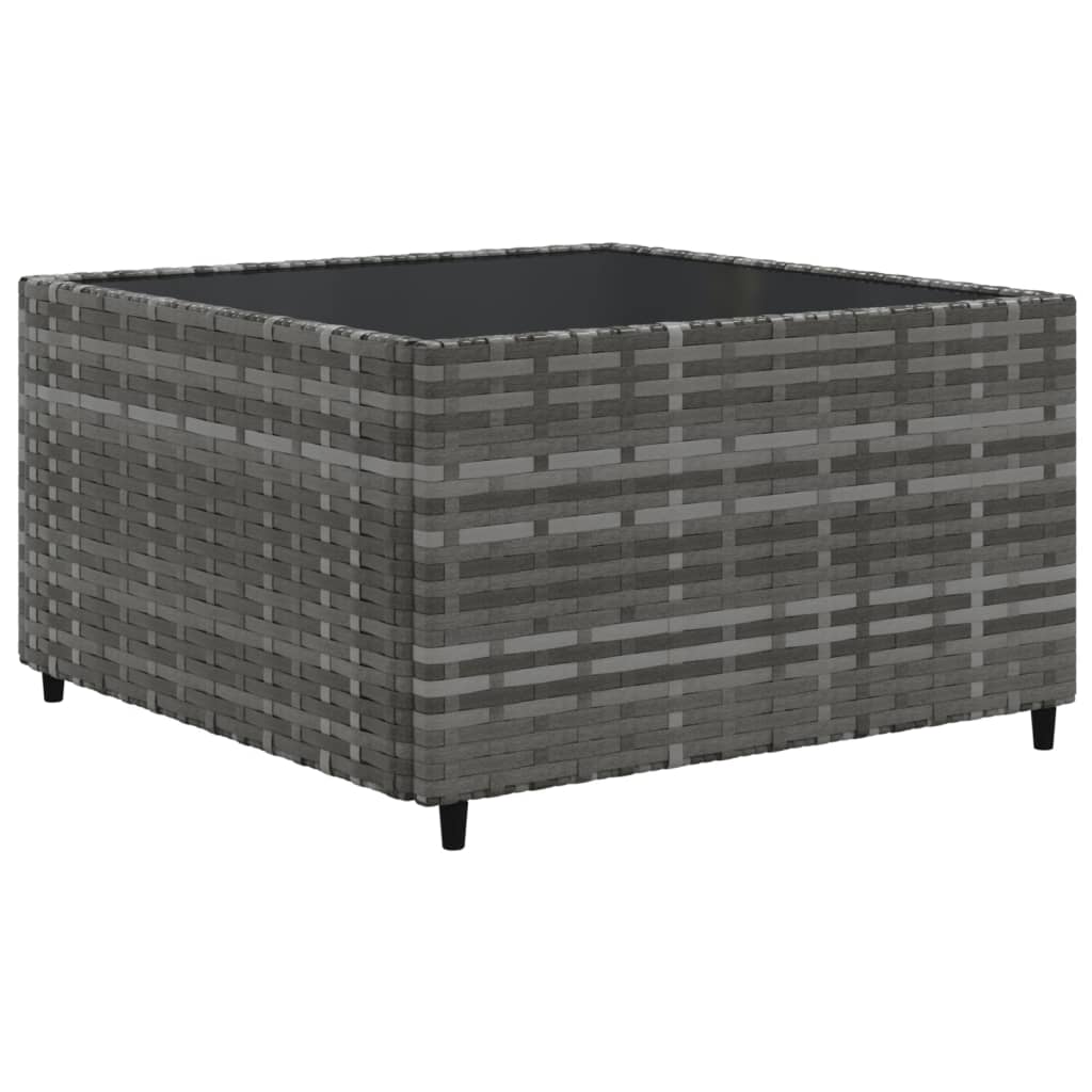 11-tlg. Garten-Sofagarnitur mit Kissen Grau Poly Rattan