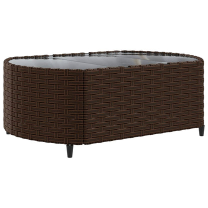 10-tlg. Garten-Sofagarnitur mit Kissen Braun Poly Rattan