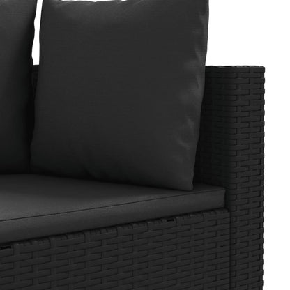 10-tlg. Garten-Sofagarnitur mit Kissen Schwarz Poly Rattan