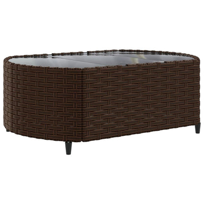 10-tlg. Garten-Sofagarnitur mit Kissen Braun Poly Rattan