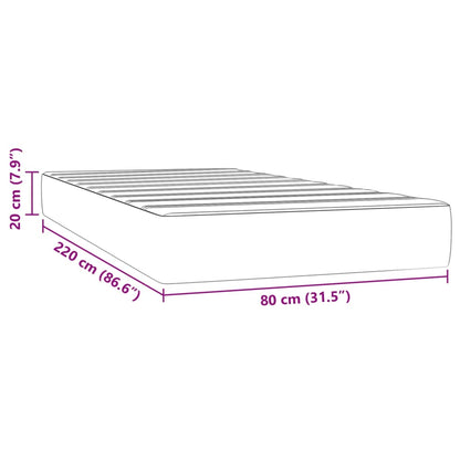 Taschenfederkernmatratze Schwarz 80x220x20 cm Samt