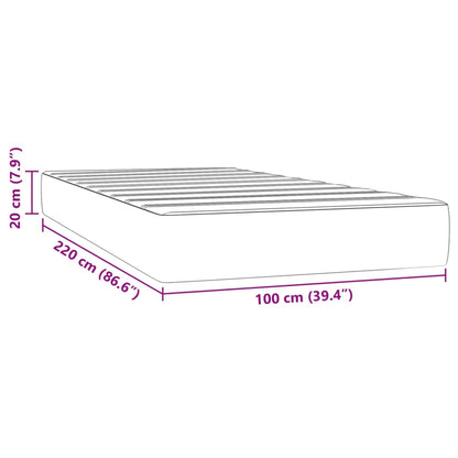 Taschenfederkernmatratze Dunkelgrau 100x220x20 cm Samt