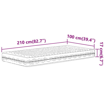 Schaumstoffmatratze Weiß 100x210 cm Härtegrad H2 H3