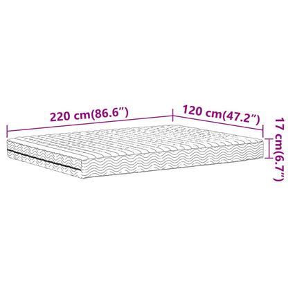 Schaumstoffmatratze Weiß 120x220 cm Härtegrad H2 H3