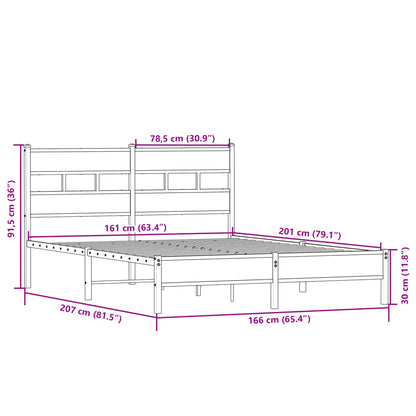 Bettgestell ohne Matratze Sonoma-Eiche 160x200 cm Holzwerkstoff