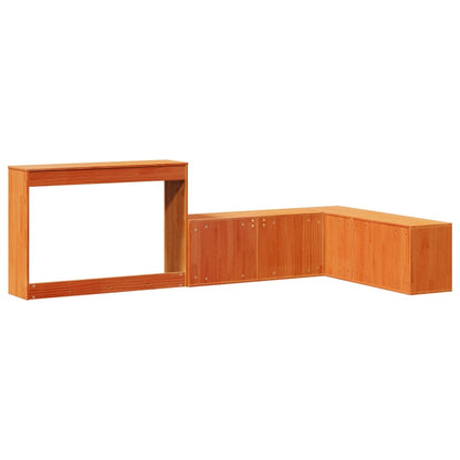 Nachttisch mit Schreibtisch Wachsbraun 222x122x75 cm Massivholz