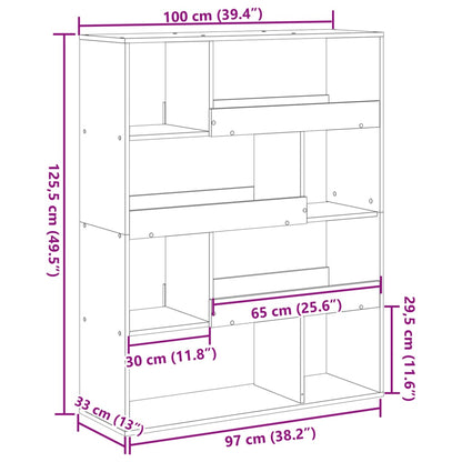 Bücherregal Betongrau 100x33x125,5 cm Holzwerkstoff