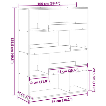 Bücherregal Eichen-Optik 100x33x125,5 cm Holzwerkstoff