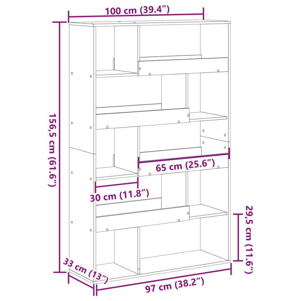 Bücherregal Weiß 100x33x156,5 cm Holzwerkstoff