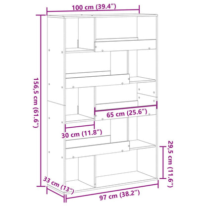 Bücherregal Schwarz 100x33x156,5 cm Holzwerkstoff