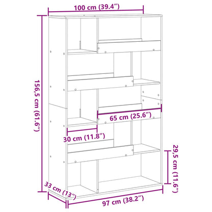 Bücherregal Grau Sonoma 100x33x156,5 cm Holzwerkstoff