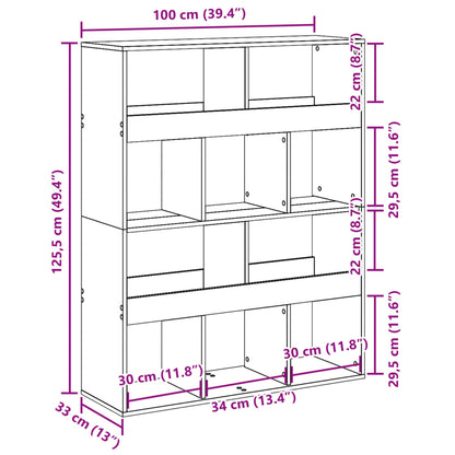 Bücherregal Schwarz 100x33x125,5 cm Holzwerkstoff