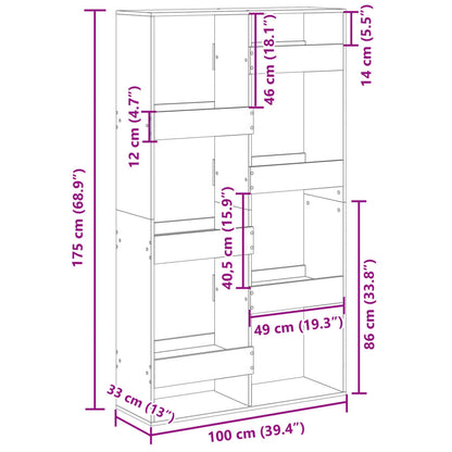 Bücherregal Eichen-Optik 100x33x175 cm Holzwerkstoff