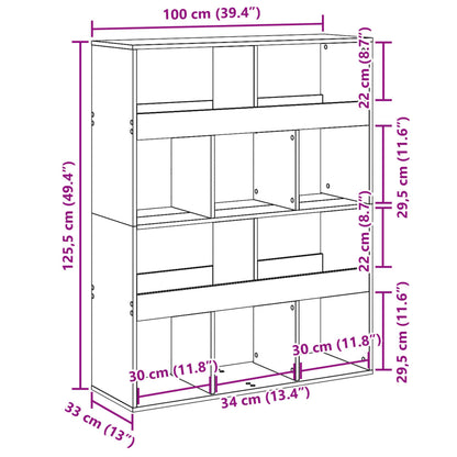 Raumteiler Weiß 100x33x125,5 cm Holzwerkstoff