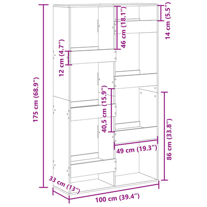 Raumteiler Schwarz 100x33x175 cm Holzwerkstoff